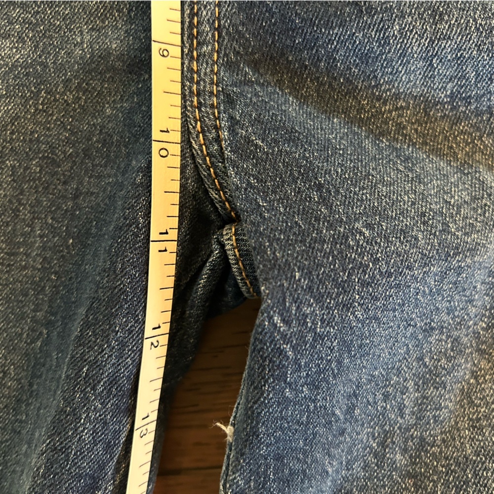 Old Navy Dark Blue Straight Jeans, Vintage Slim Smooth Pockets Size 8 Tall - Picture 6 of 7